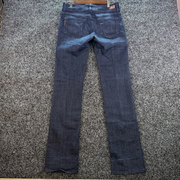 Paige Hidden Hills Straight Jeans Womens 29x32 Blue Denim Stretch Mid Western - Picture 2 of 9